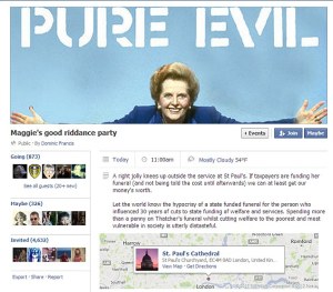 FB screenshot Margaret Thatcher
